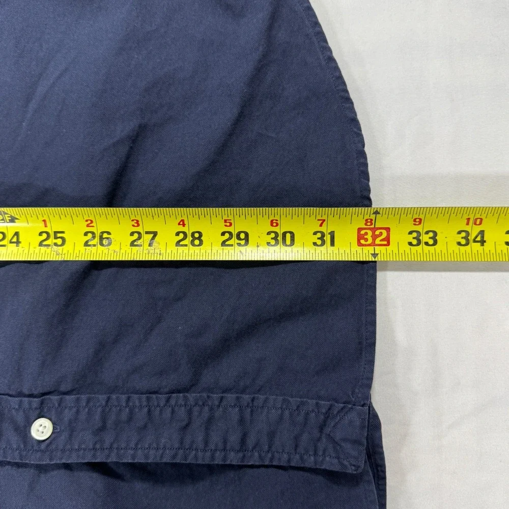 Polo Ralph Lauren Men's XXL Navy Blue Cotton Twill Classic Fit Button Down Shirt